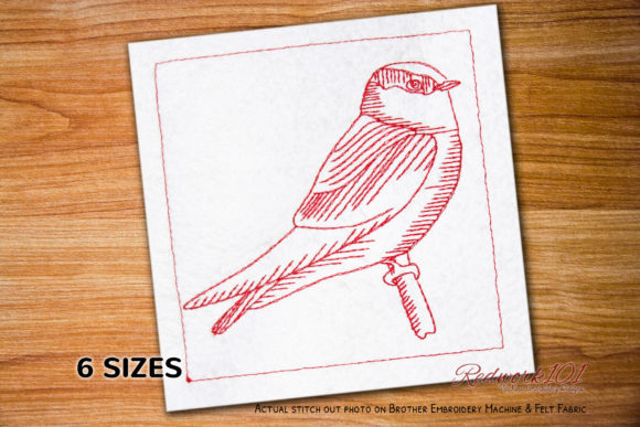 American Cliff Swallow Machine Redwork: A Gift Shop Test Run