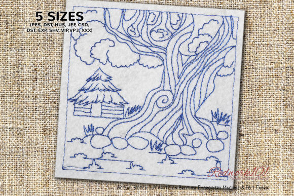 Big Tree with Small Hut: Seasonal Embroidery Review