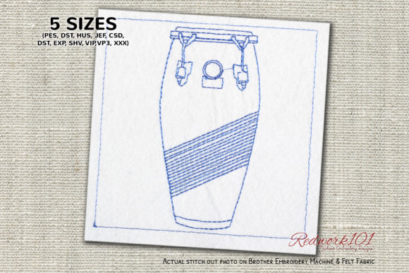 Conga Drum Redwork Design Review