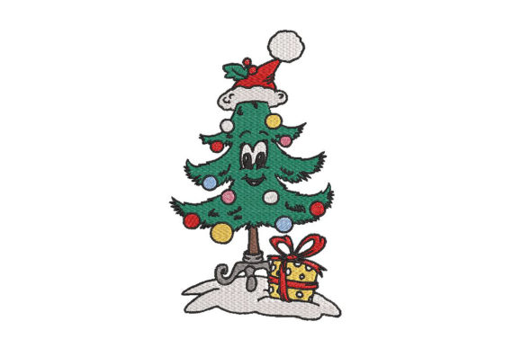 Cute Colorful Smiling Christmas Tree