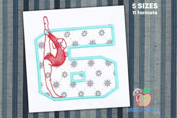 Gymnast 6th Birthday Applique Design Review