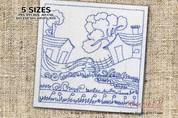 Landscape Scene of Village Embroidery Review