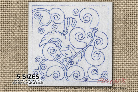 Stylized Branch with Birds: A Seasonal Embroidery Design Review