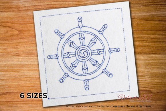 Wheel of Dharma Redwork for Seasonal Embroidery